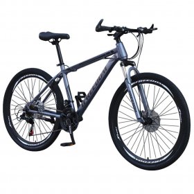 BEFOKA Men's Mountain Bike Junior Carbon Steel Full Mountain Bike, Stone Mountain 26 Inch 21 Speed ??Bicycle Non-slip Black