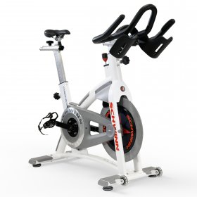 Schwinn AC Performance Plus Indoor Bike with Carbon Blue Belt Drive and Morse Taper - White