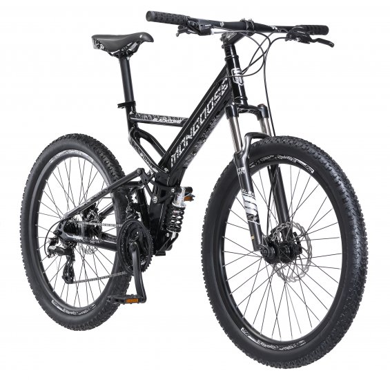 Mongoose Blackcomb Mountain Bike, 26-inch wheels, 24 speeds, Black, Men\'s