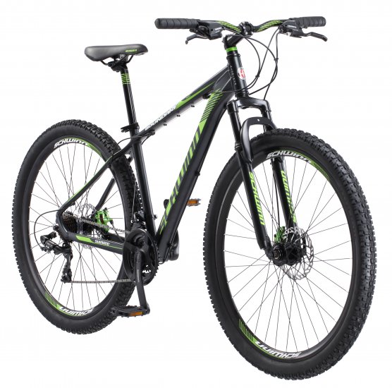 Schwinn Boundary Men\'s Mountain Bike, 29-inch wheels, 21 speeds, Dark Green and Black