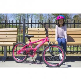 Dynacraft 20 Inch Girls Outcast Bike with Water Transfer Paint Effect, Pink/Purple