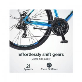 Schwinn Men's Volare 1200 Hybrid Road Bike, 28" in Wheel. 700C, Blue-Color:Blue,Style:Men's Flat Bar Road