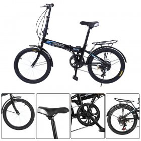Botrong Leisure 20inch 7 Speed City Folding Mini Compact Urban Bicycle