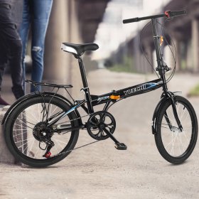 Sayhi Leisure 20in 7 Speed ??City Folding Mini Compact Bike Bicycle Urban Commuters