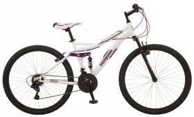 Mongoose Ledge 2.1 Mountain Bike, 26-inch wheels, 21 speeds, womens frame, white