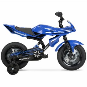 Hyper 12 inch Boys Speedbike, Blue, With Training Wheels