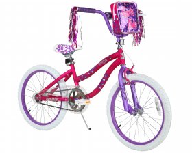 Dynacraft 20 inch Girls Rule Bike for Girls with Handlebar Bag Included, Pink/Purple