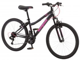 Mongoose Excursion Mountain Bike, 24 inch wheels, girl's style, black