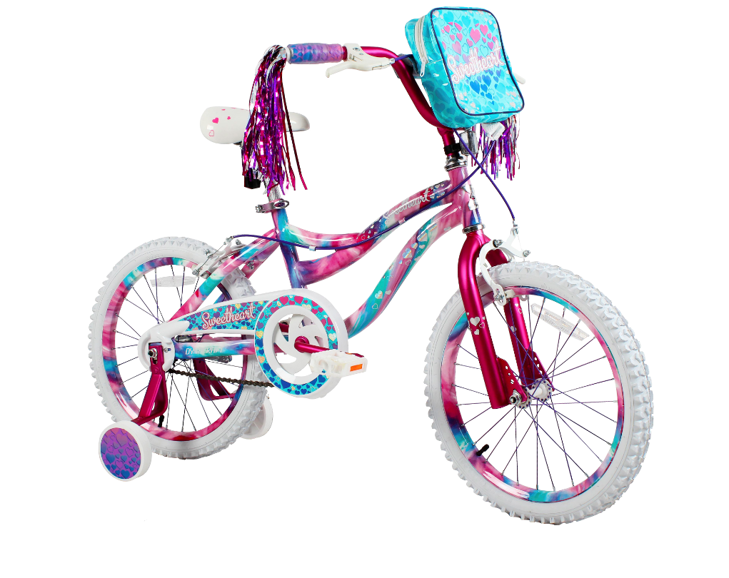 Dynacraft 18" Girls Sweetheart Bike with Dipped Paint Effect, Pink/Blue/Purple