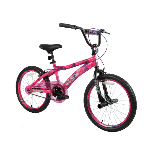 Dynacraft 20 Inch Girls Outcast Bike with Water Transfer Paint Effect, Pink/Purple